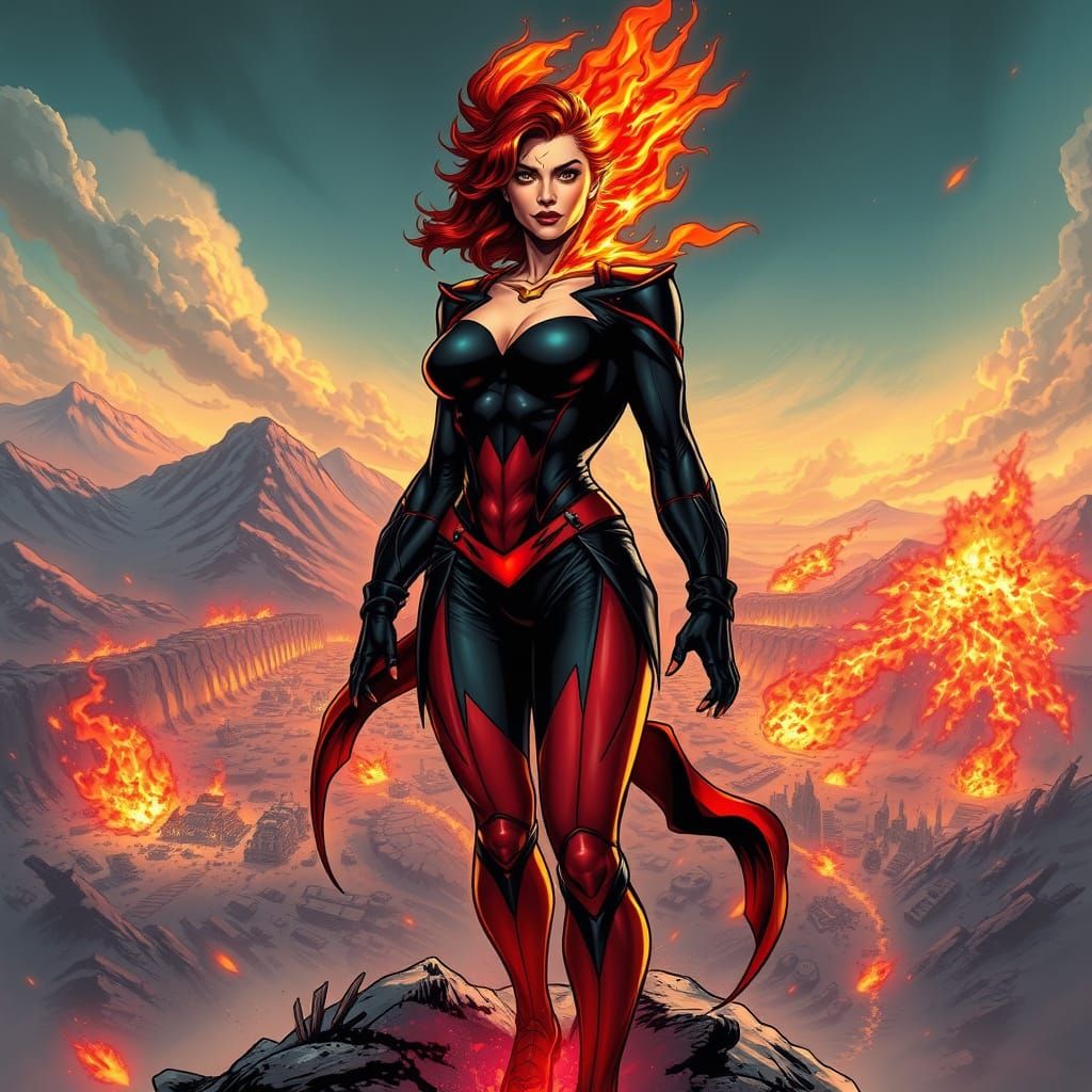 Dark Phoenix Wrecks Earth in Iconic Black and Red Costume