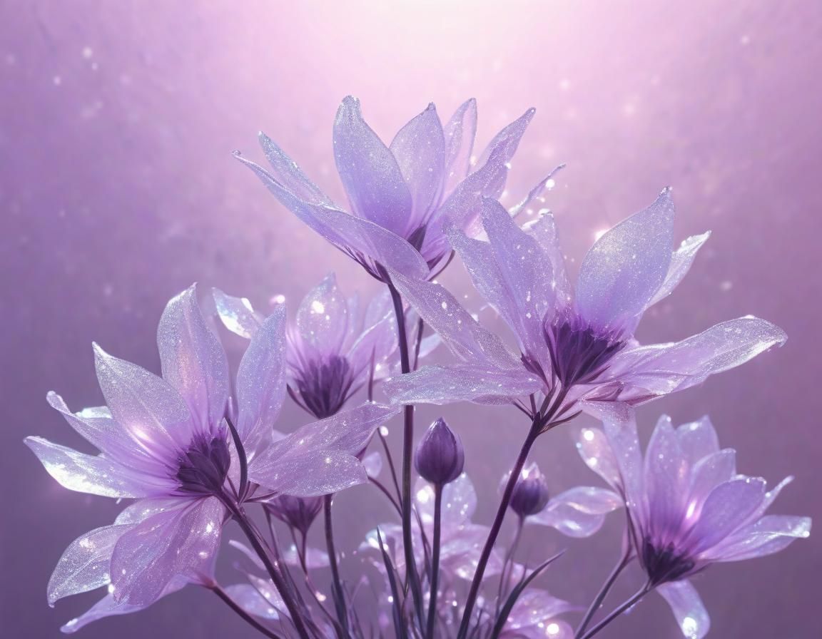 Ethereal Floral Art in Mild Mauve, Retro Film