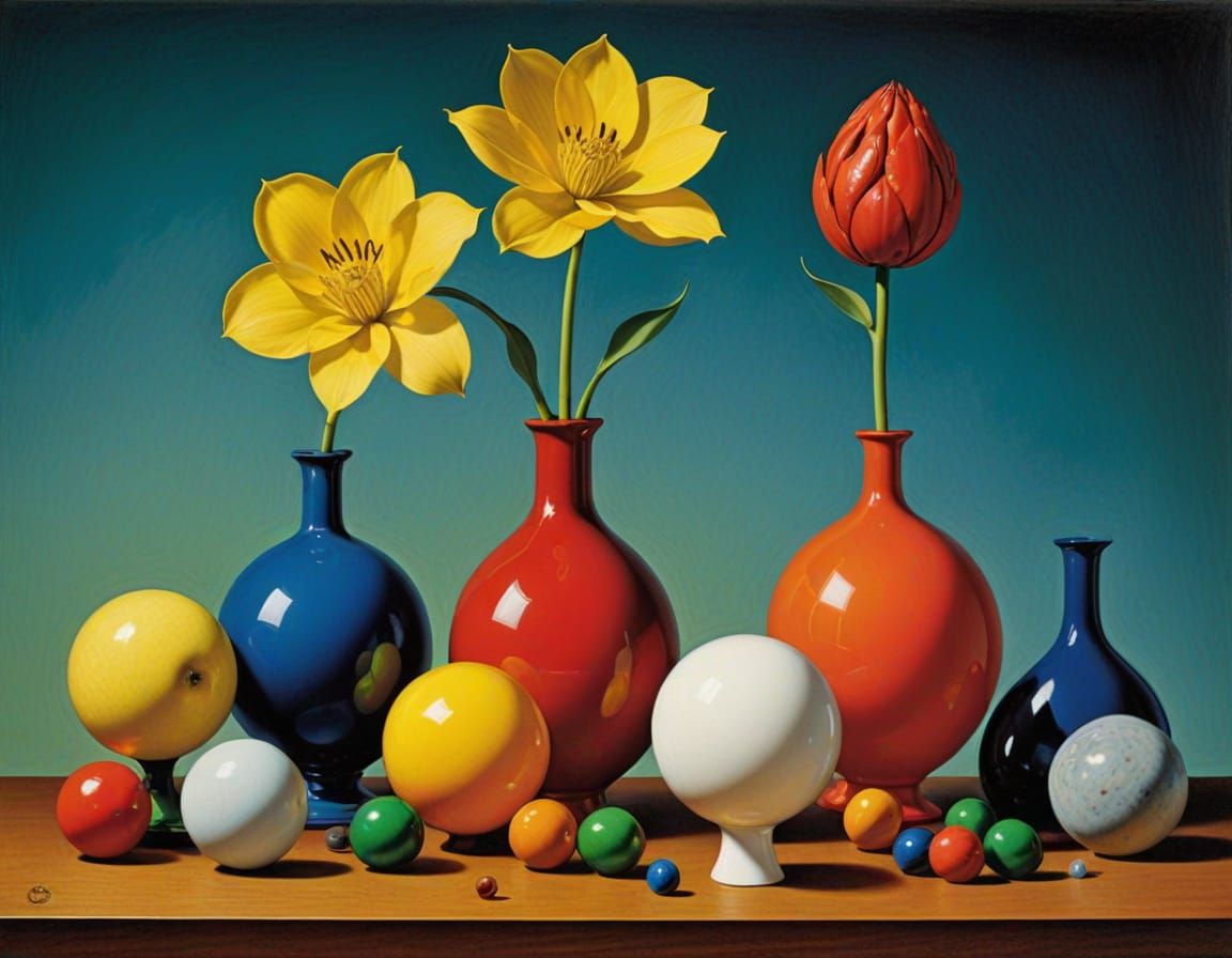 Harmonious Surreal Composition in Vibrant Colors