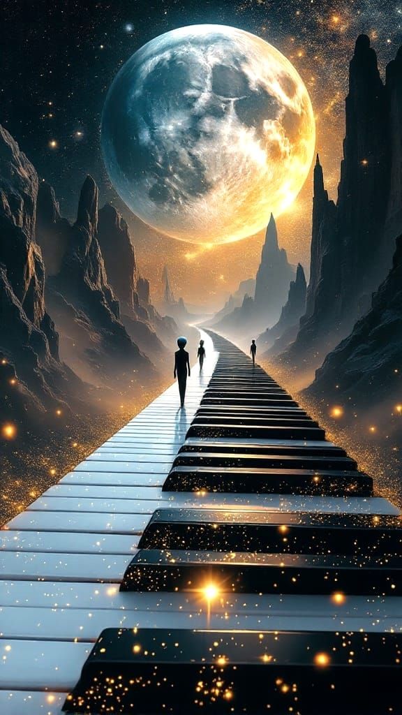 Abstract piano keys