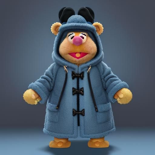 Fozzy Bear in Blue Duffel Coat
