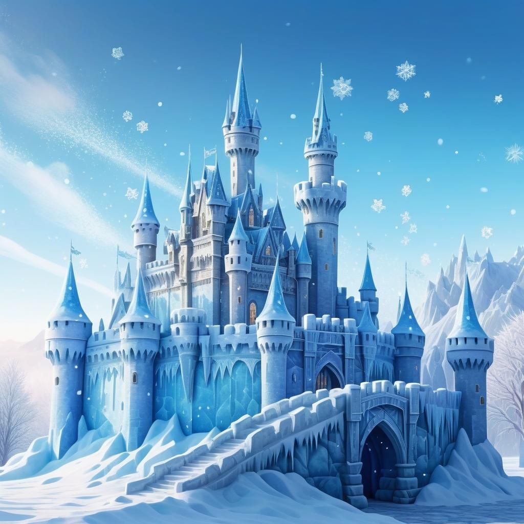 Snow and Ice Castle in Winter Wonderland