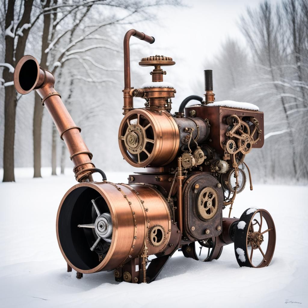 Steampunk snow blower