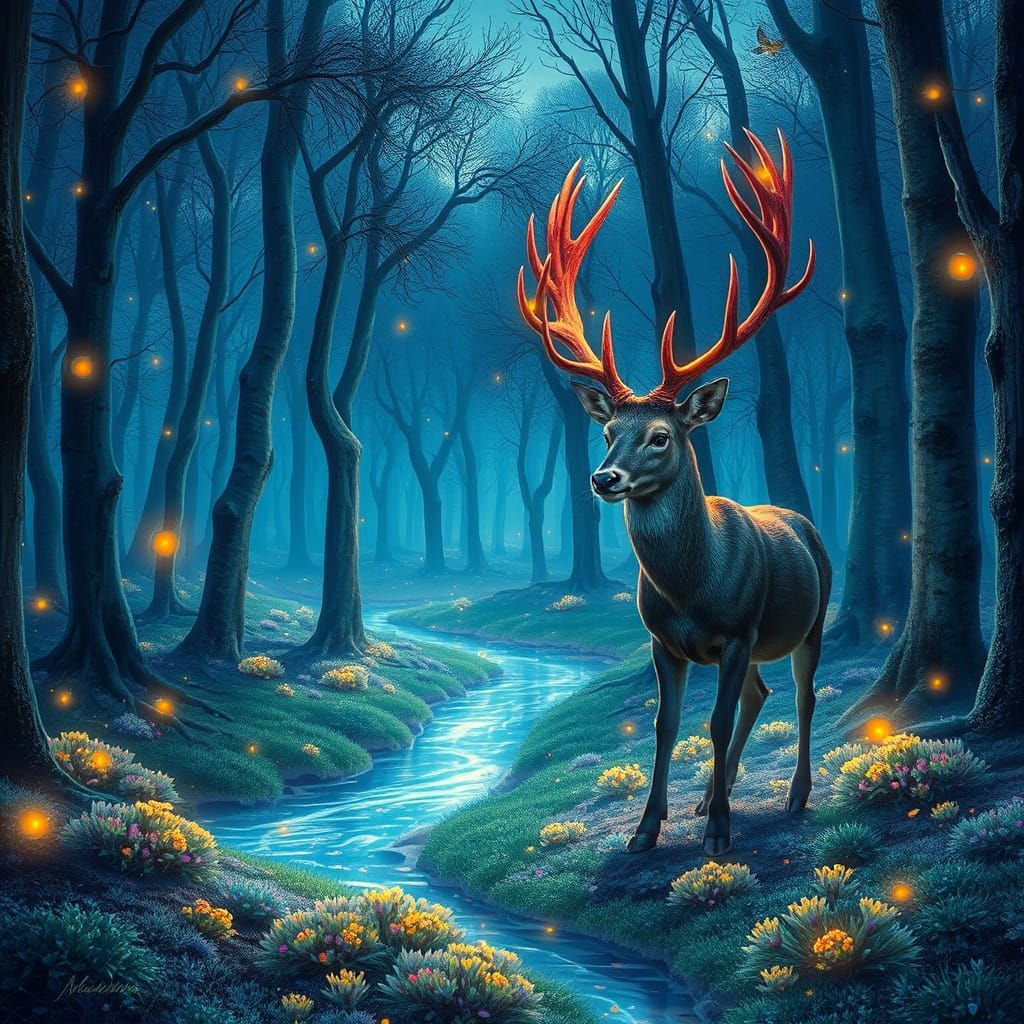 An etheral forest at twilight