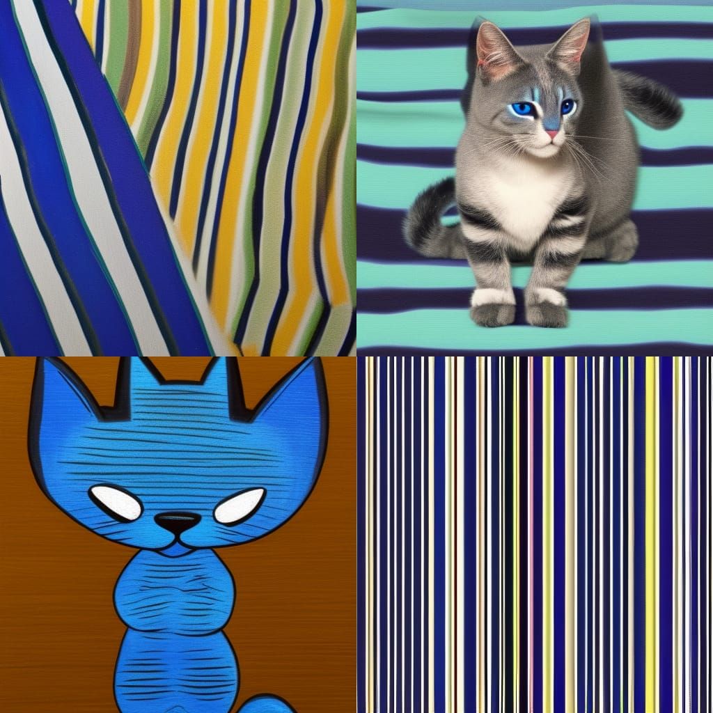 Blue Striped Cat Portrait