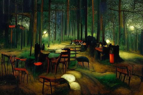 The Night Cafe Inspired Forest