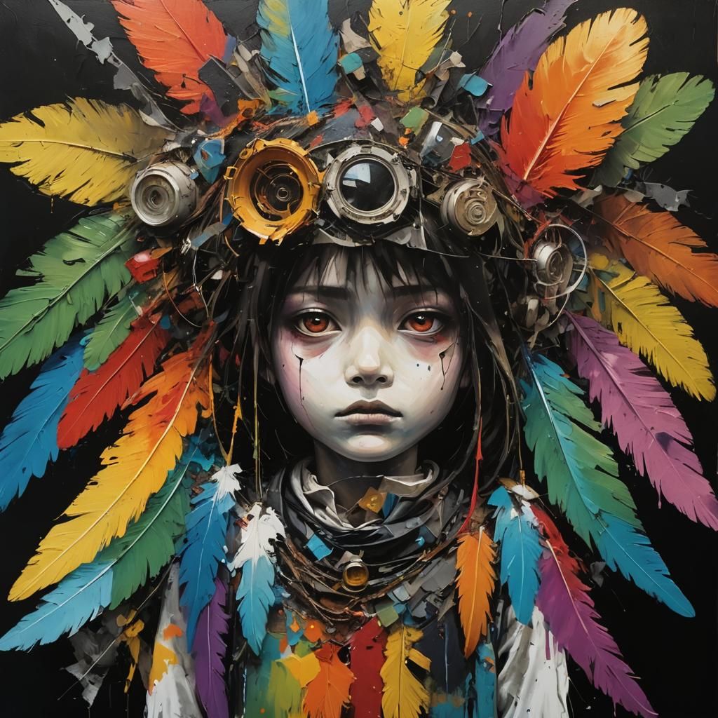 Abstract Expressionism: Broken Wings in Moonlight