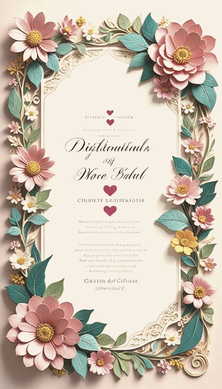 Spring Invitation Card in Delicate Illustrated Style