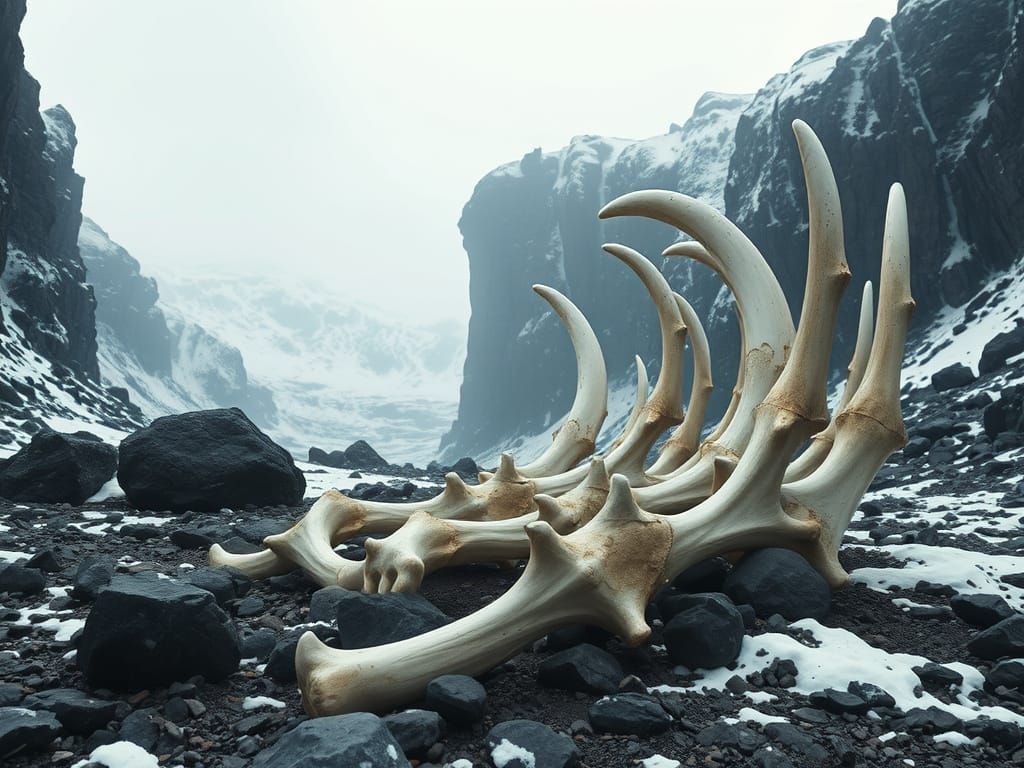 Epic Ivory Spires Emerge from Ancient Cliffs in Snowy Wilder...