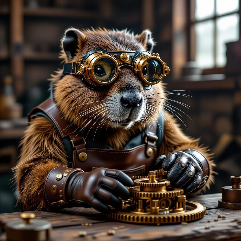 Steampunk Beaver Crafts Mechanical Device
