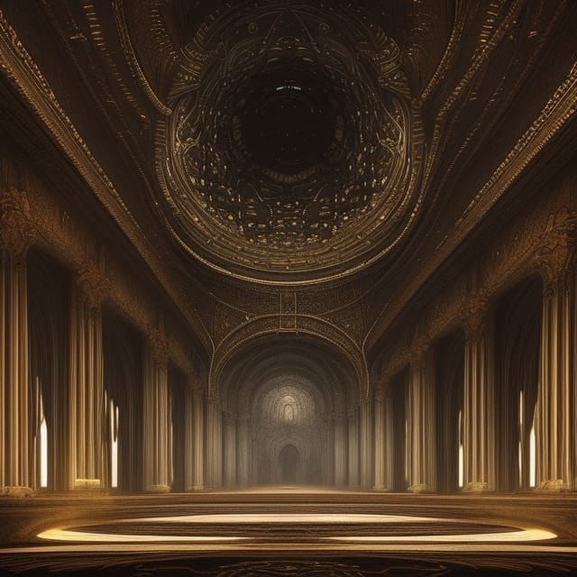 Golden Dance Room Interior: Digital Matte Painting