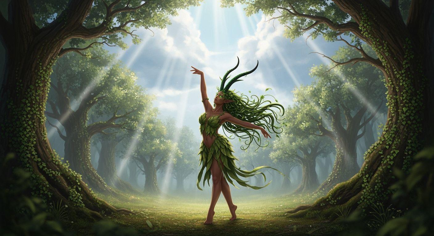 Forest Dryad Dances in Divine Sunshine