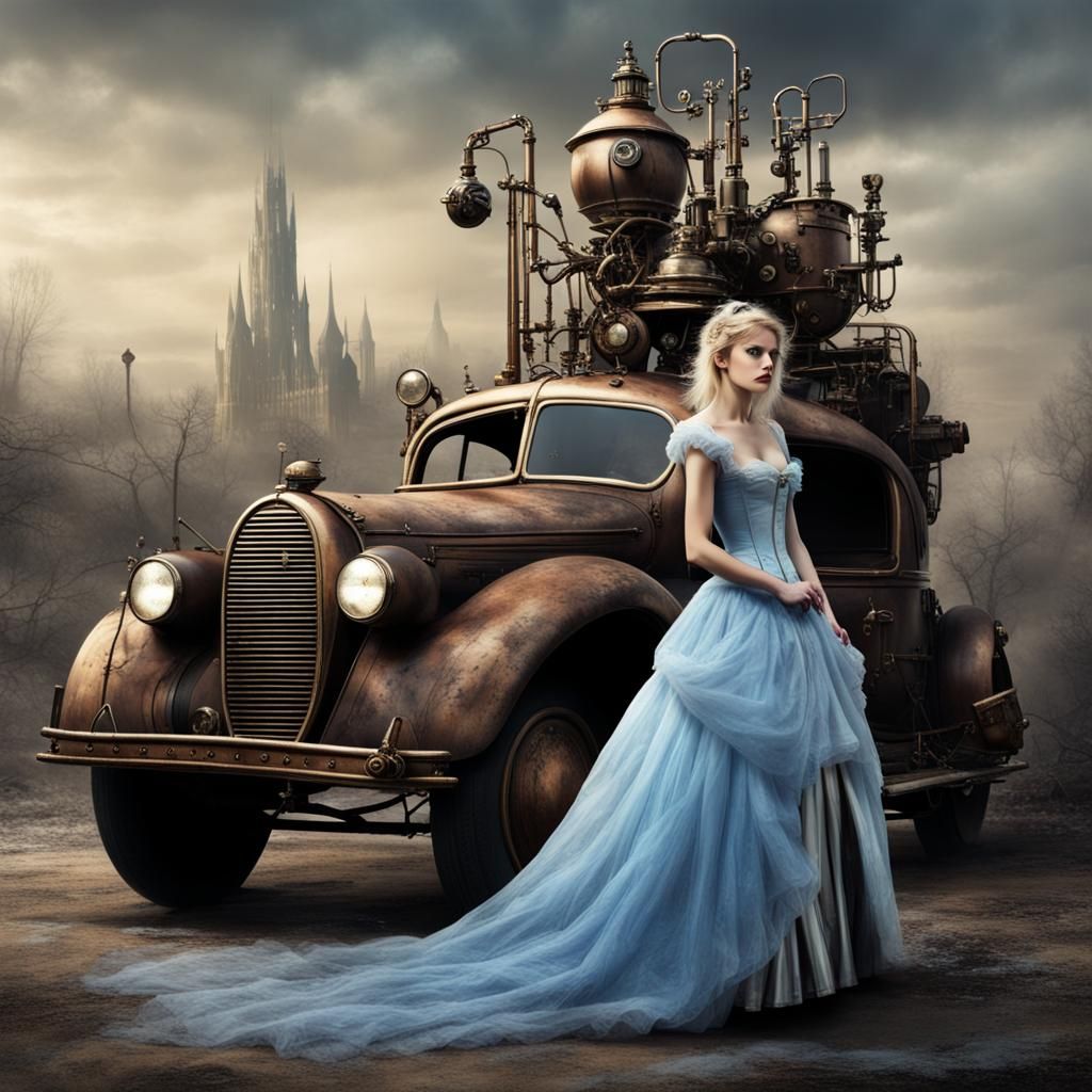Steampunk Cinderella in Dystopian Horror Apocalypse