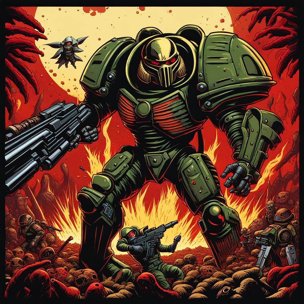 Doom vs Predator: Hellish Retro Sci-Fi War