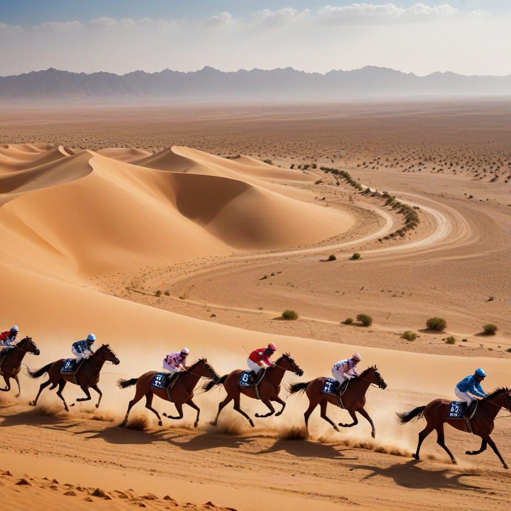 horse race in the  Seyh al-Salam desert