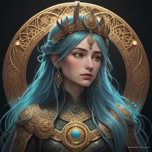 Goddess Portrait in Alphonse Mucha Style