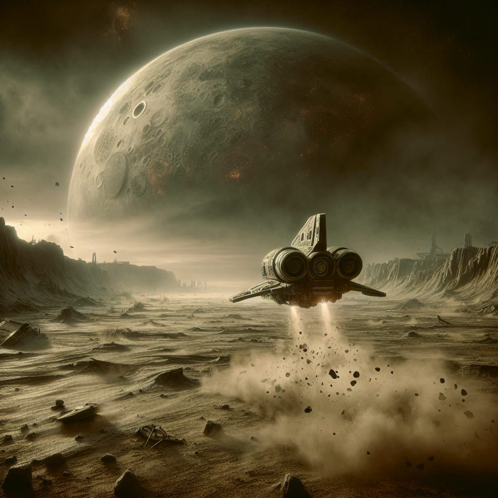 Alien Spacecraft Lands on Barren Post-Apocalyptic World