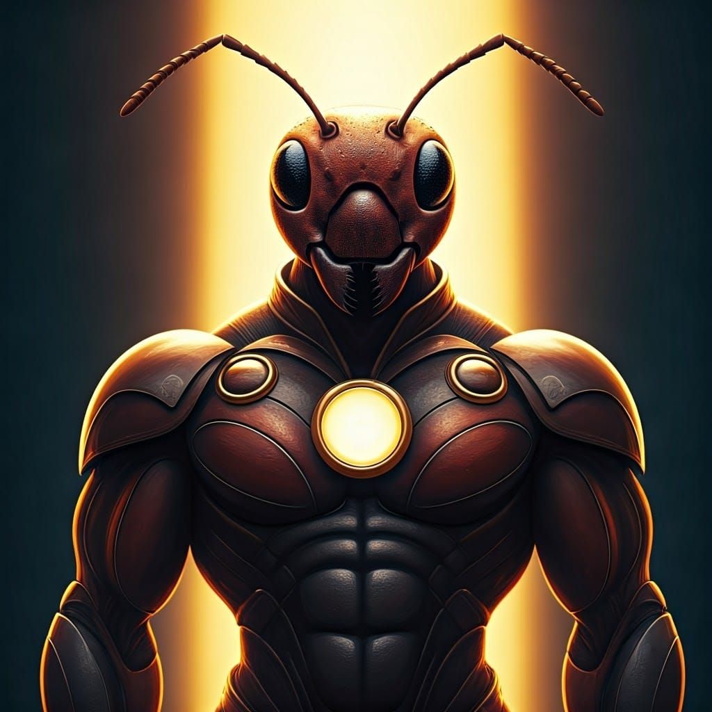 Dynamic Super Ant in Metallic Heroic Costume