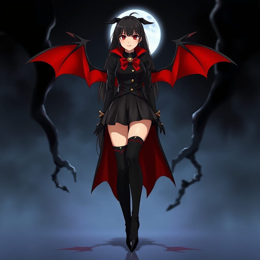 Vampire Sailor Moon in Dark Cinematic Anime Style