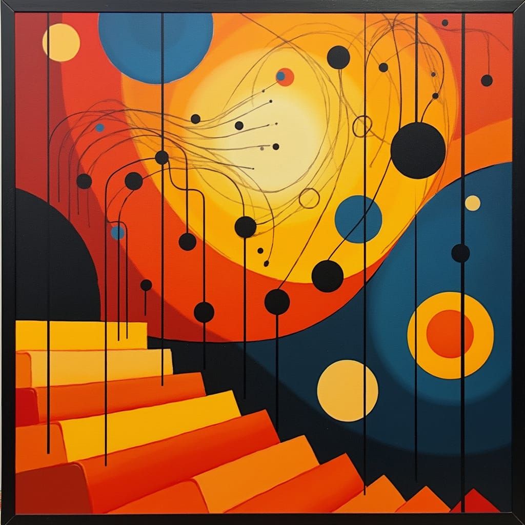 Kandinsky-Inspired Abstract Geometric Painting