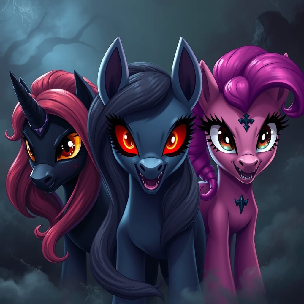 Ethereal Gothic Portraits of Pony Villains