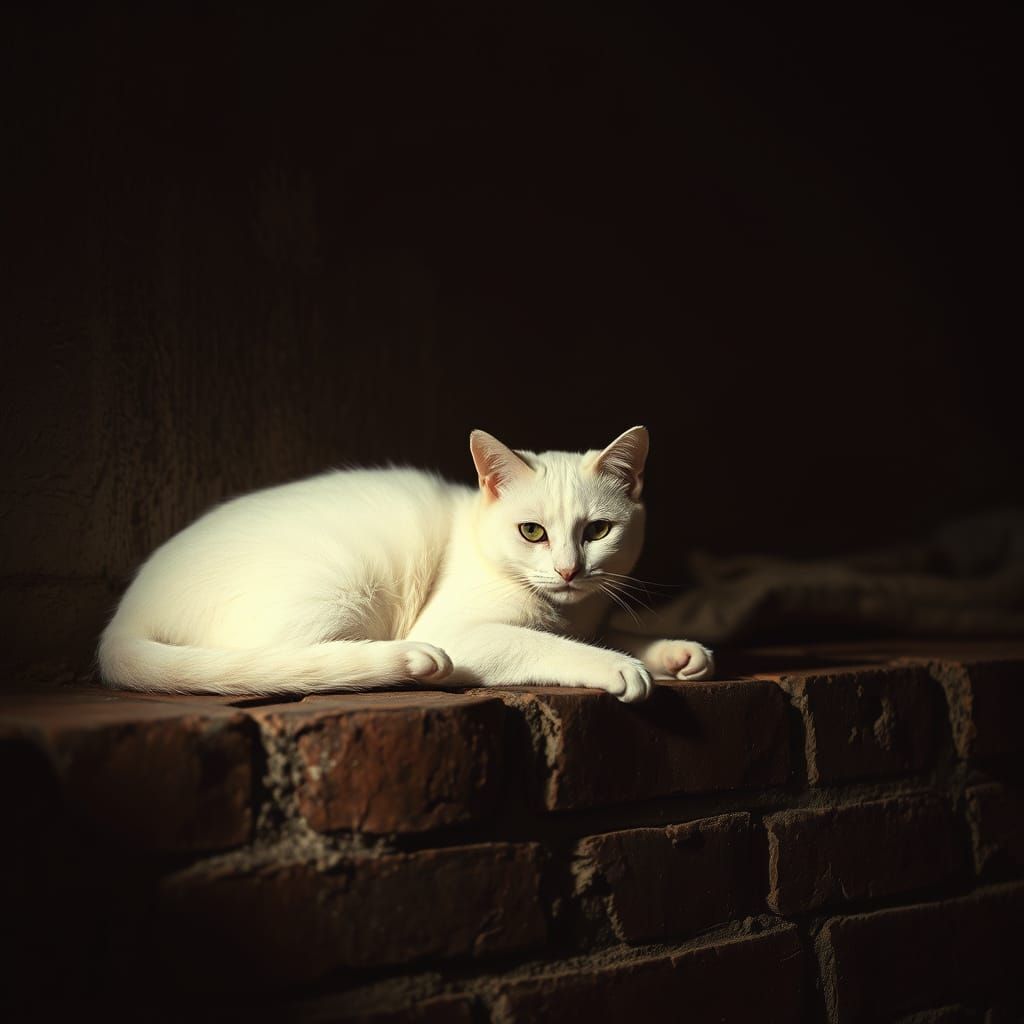 Cinematic Cat in Film Noir Lighting