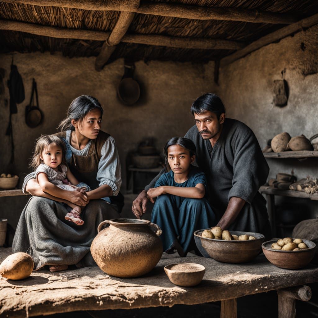 Medieval Peasants Face Hunger in a Humble Hovel