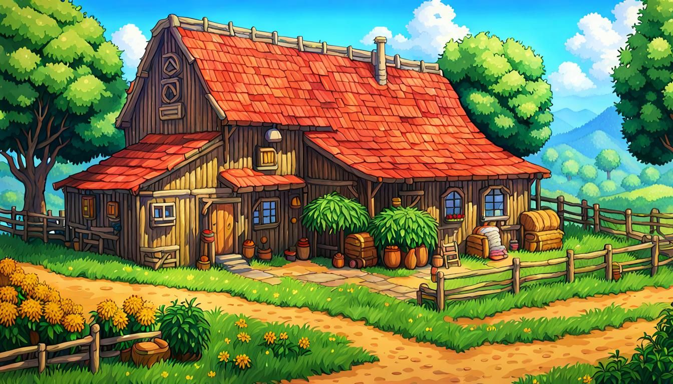 Peaceful Stardew Valley Farm in Ghibli Style