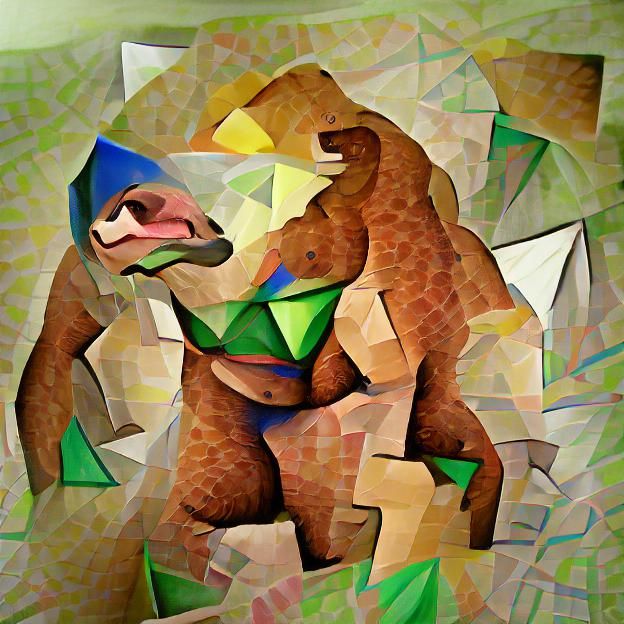 Cubist Dinosaur-Bear-Man Hybrid Creature