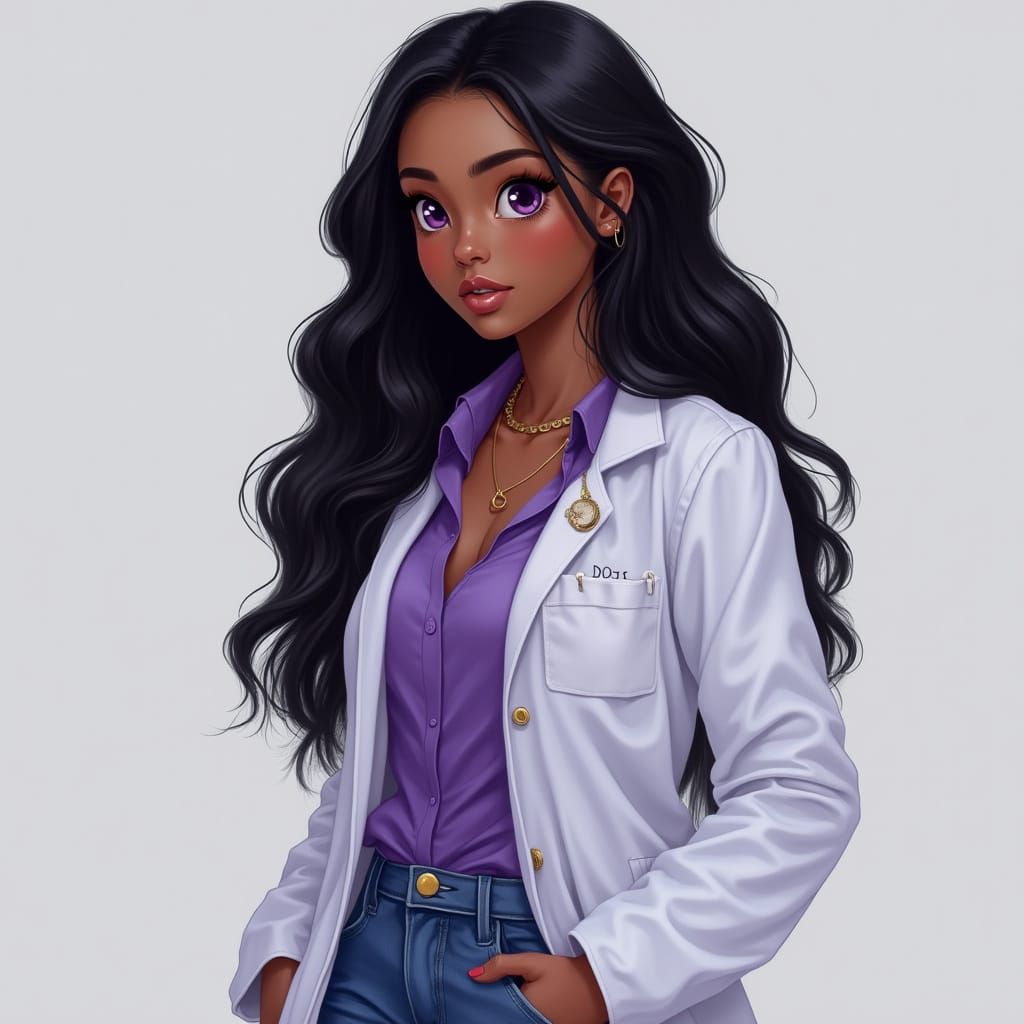 A Young Woman in a Lab Coat