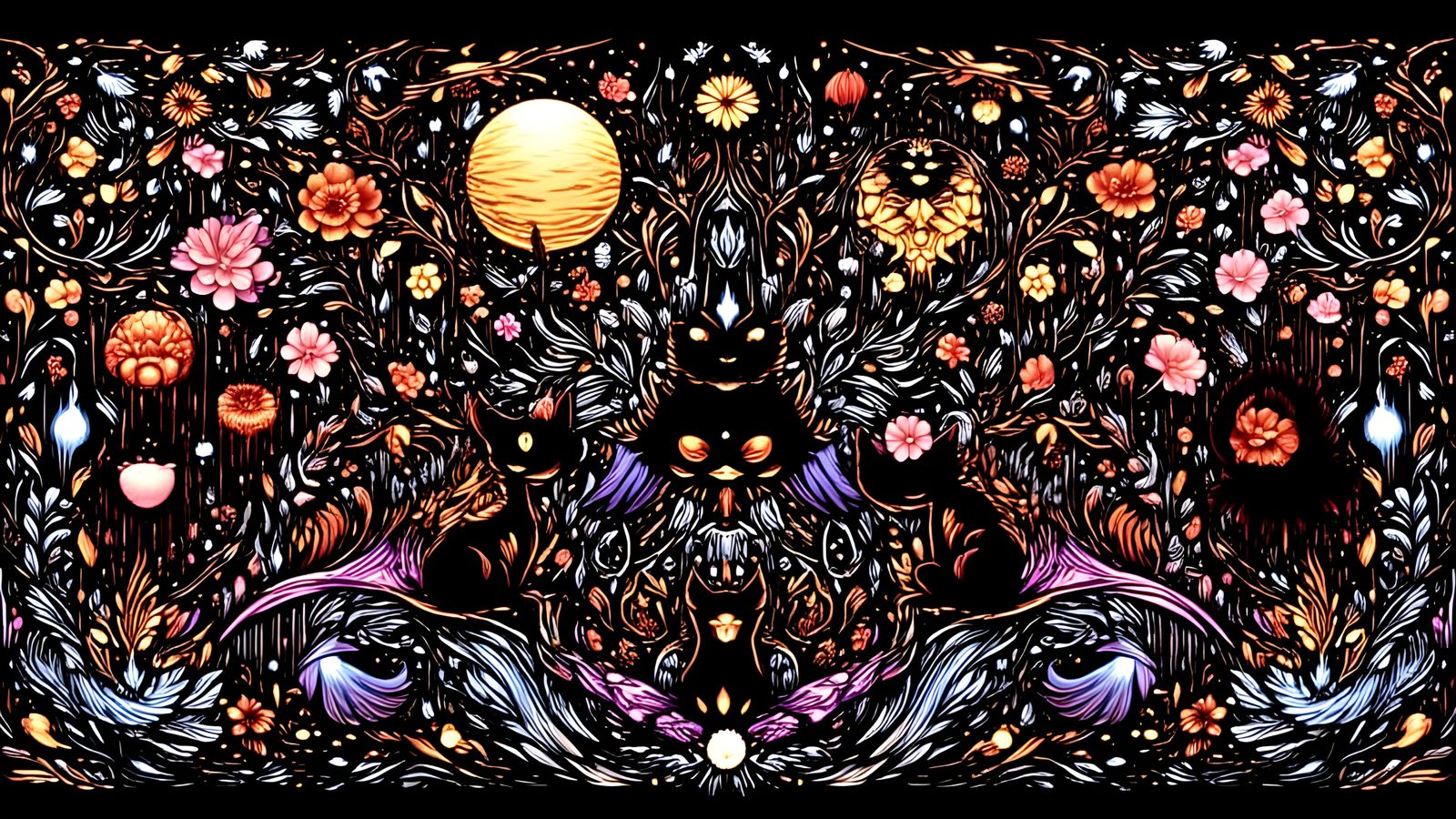 Medieval Cats: Illuminated Manuscript Style Decorations