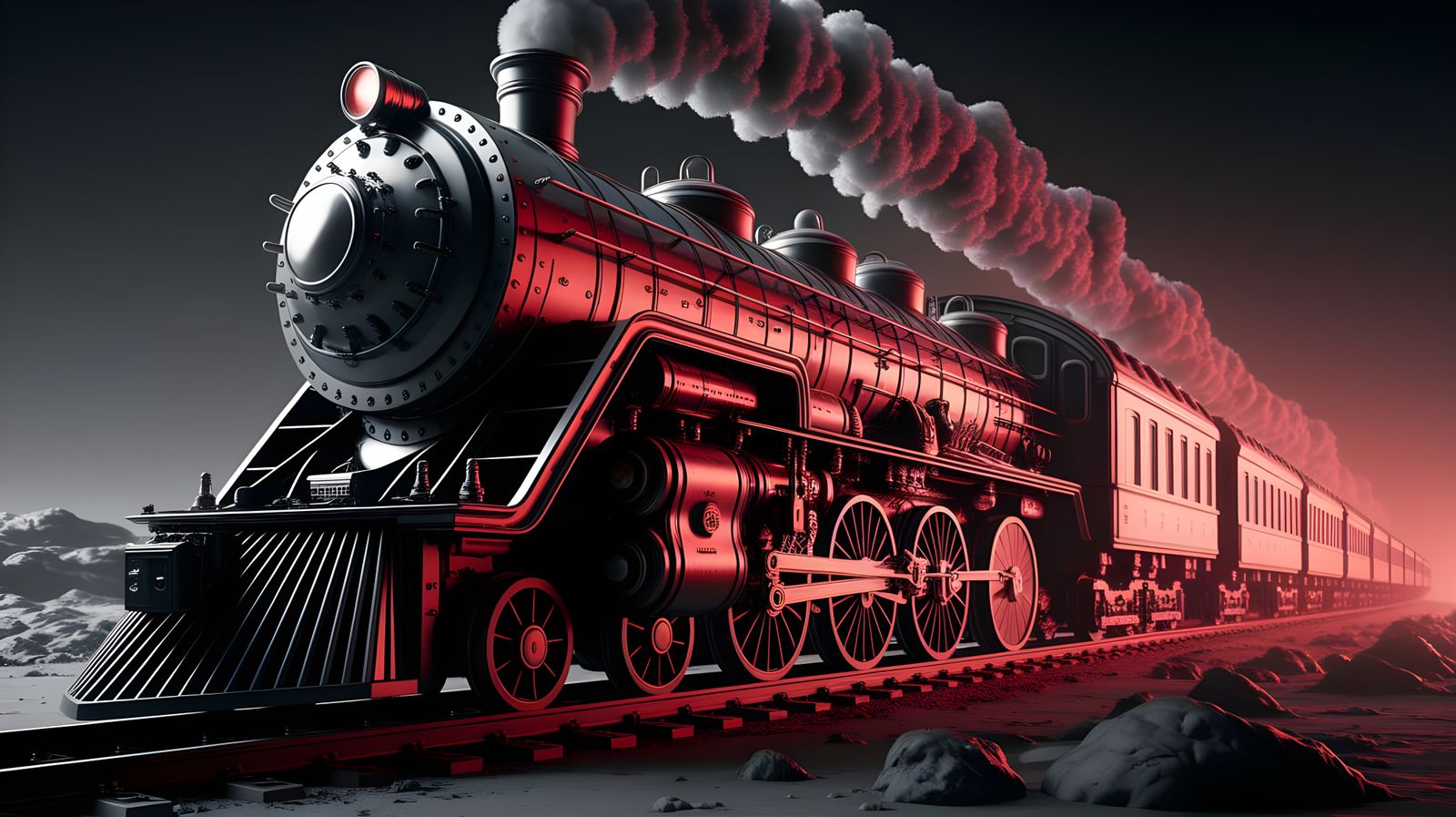 Biomechanical War Machine Glides Through Desolate Landscape