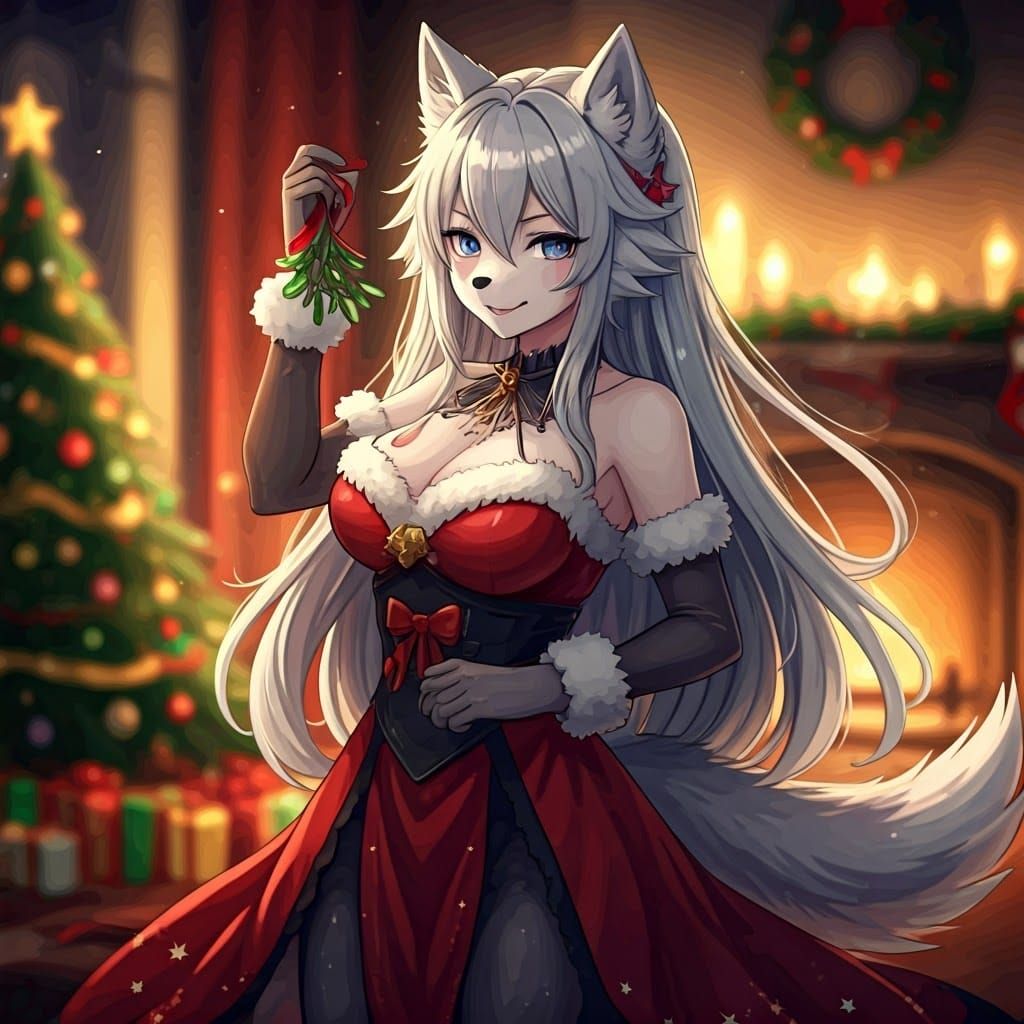 Enchanted Christmas Night Scene in Vibrant Digital Art