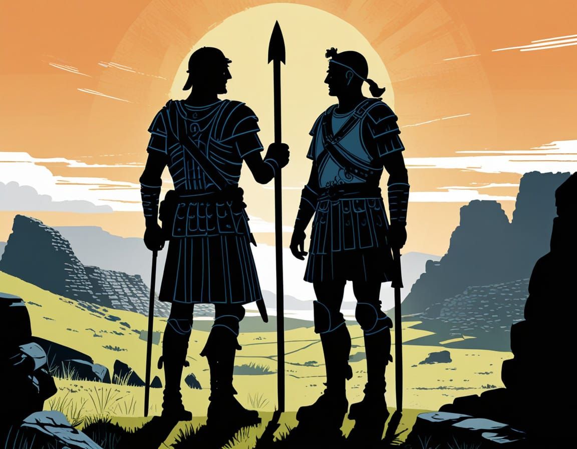 Roman Soldier at Hadrian's Wall in Vibrant Colours