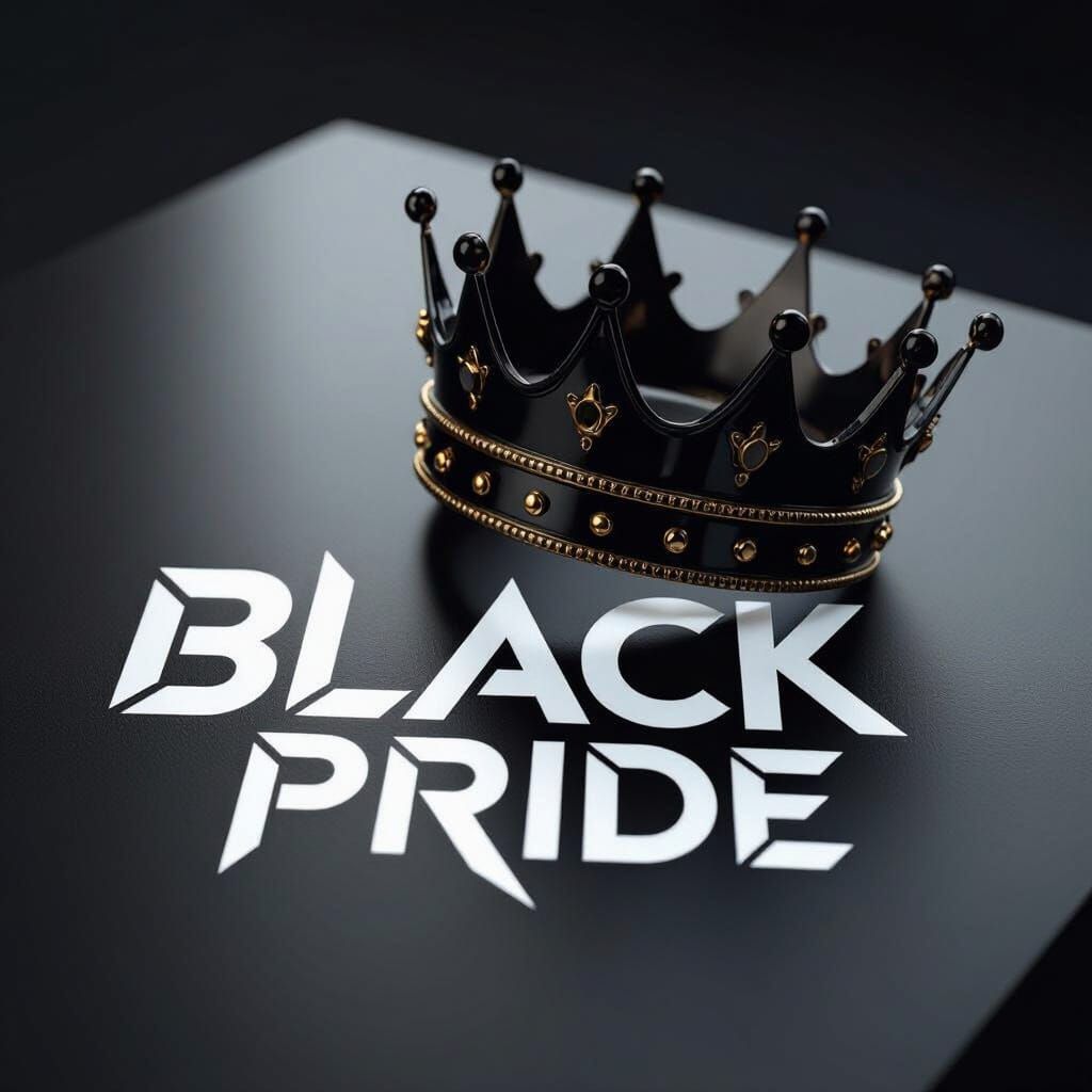 Black Pride Crown in Digital Art Style