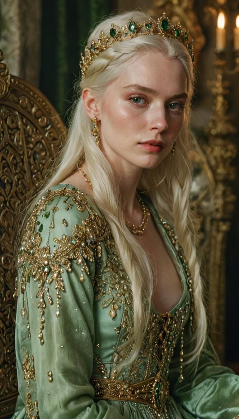Elegant Queen in Luxurious Medieval Portrait