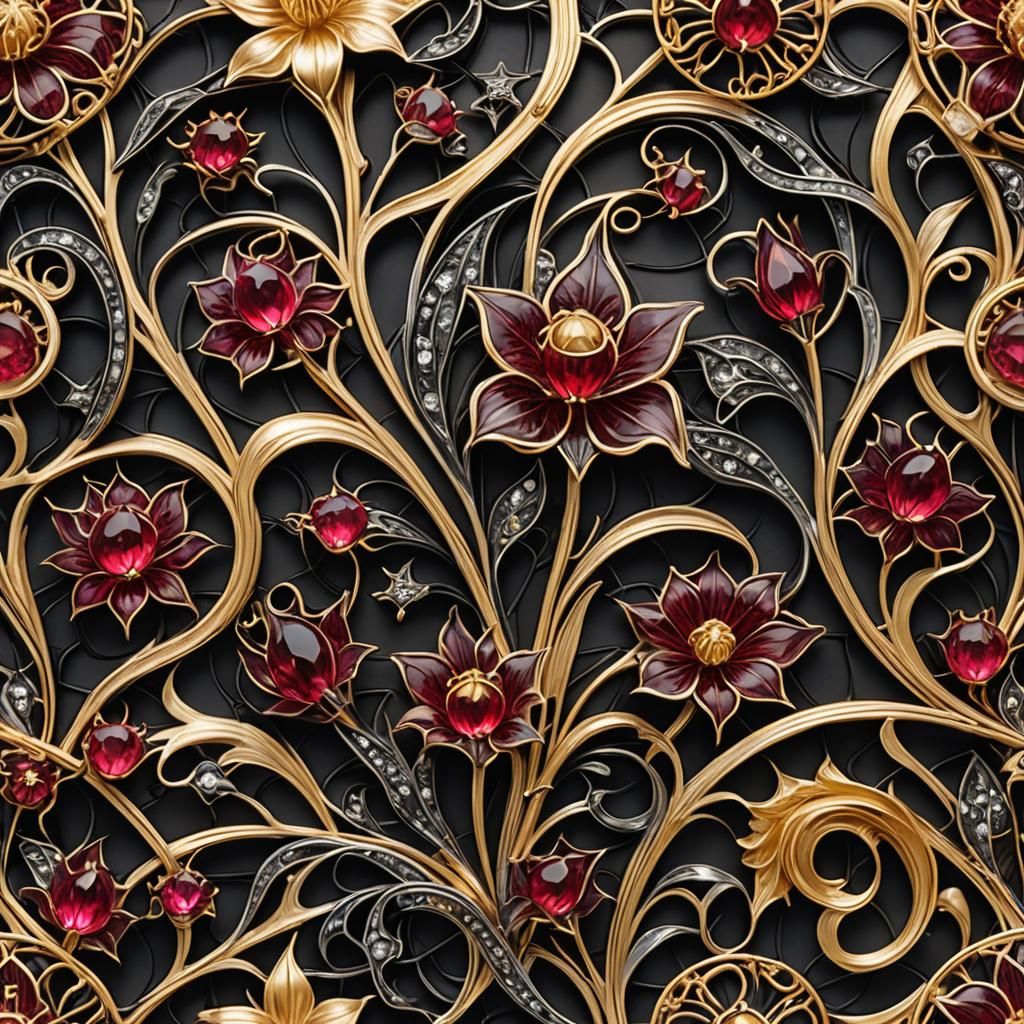 Ruby and Lily Art Nouveau Futurism