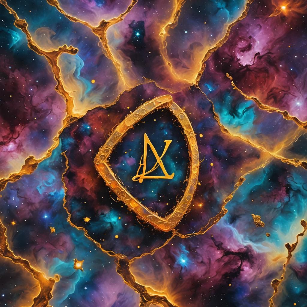 Glowing Runes in Space: A Surreal Macro Image