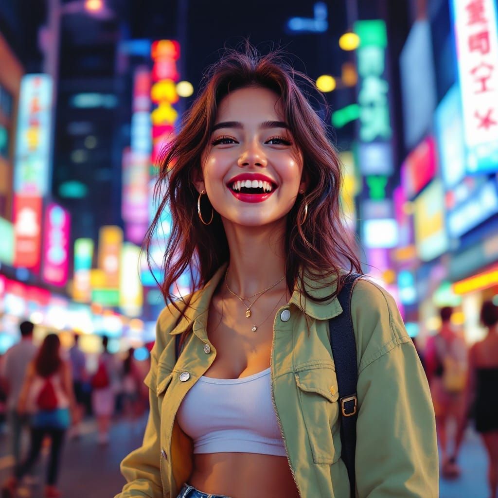 Vibrant City Nightlife Pop Art