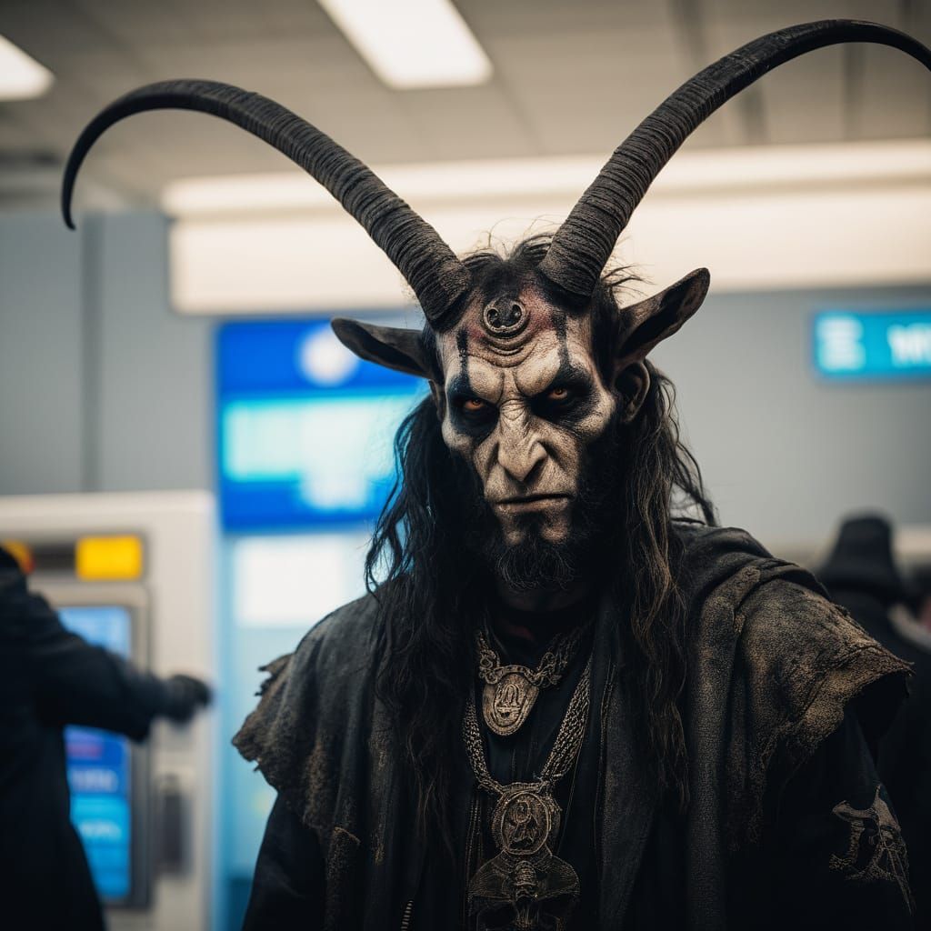 Baphomet at the airport