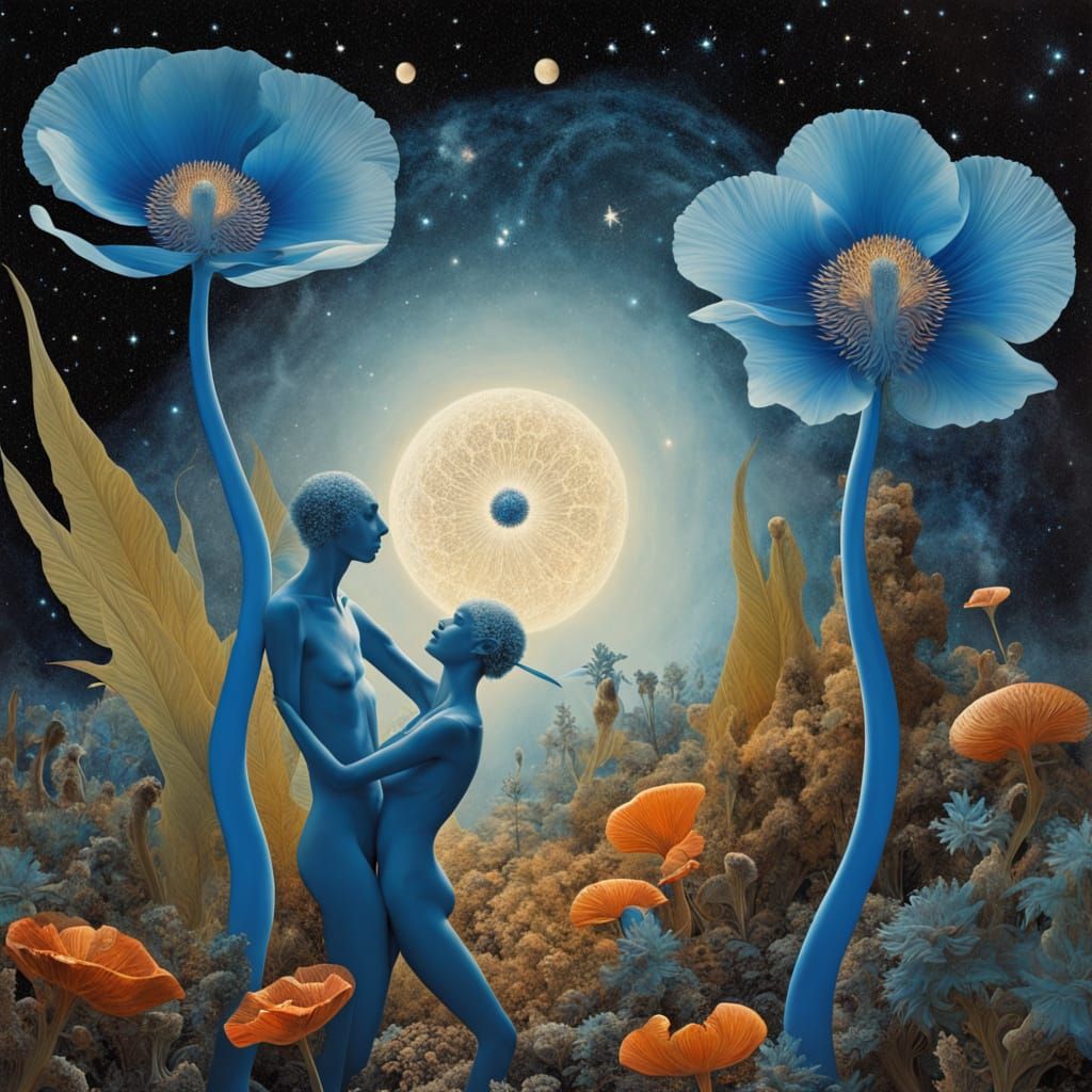 Ethereal Cosmic Dance: Vibrant Fantasy Worlds Revealed