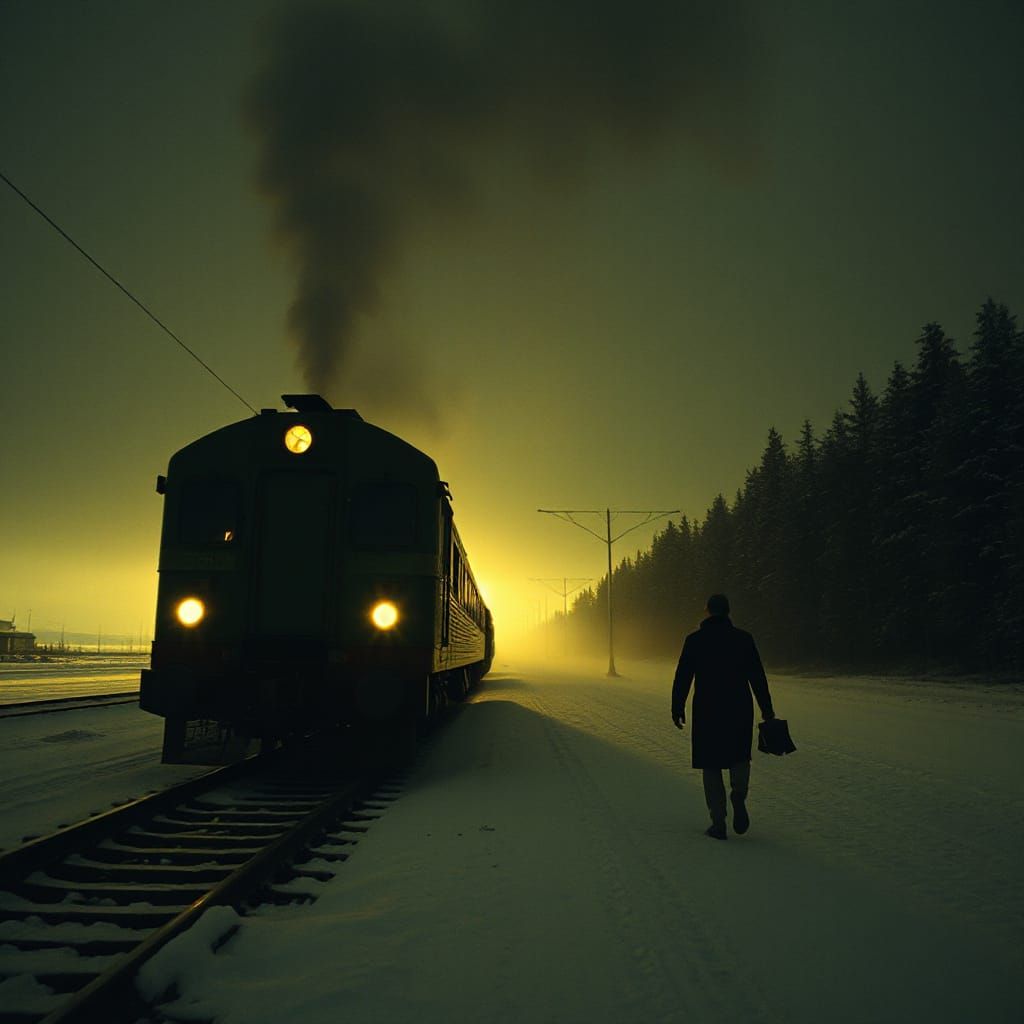 Dramatic Runaway Train Scene in Director's Style