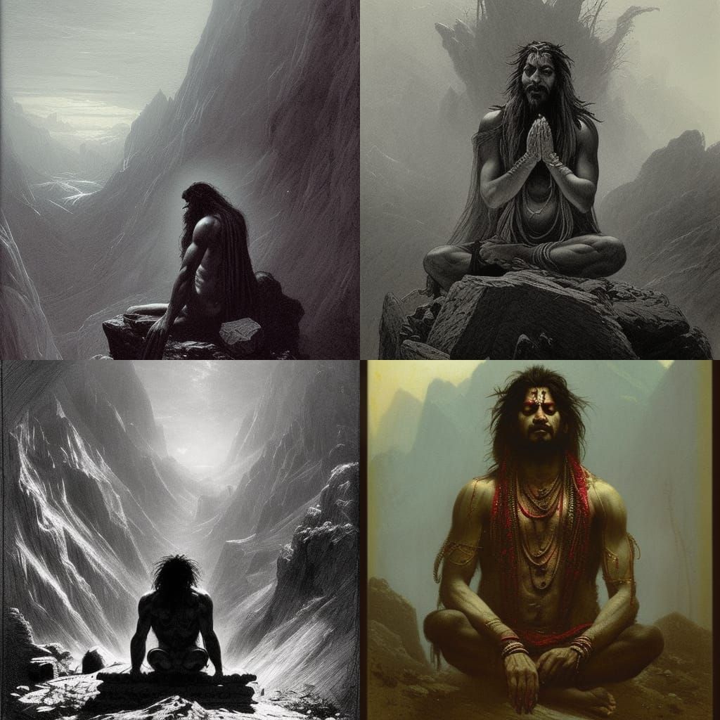 Aghori Meditation: Dark Fantasy Horror Art