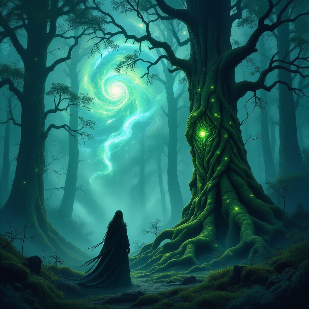 Majestic Forest Spirit in Spectral Woods