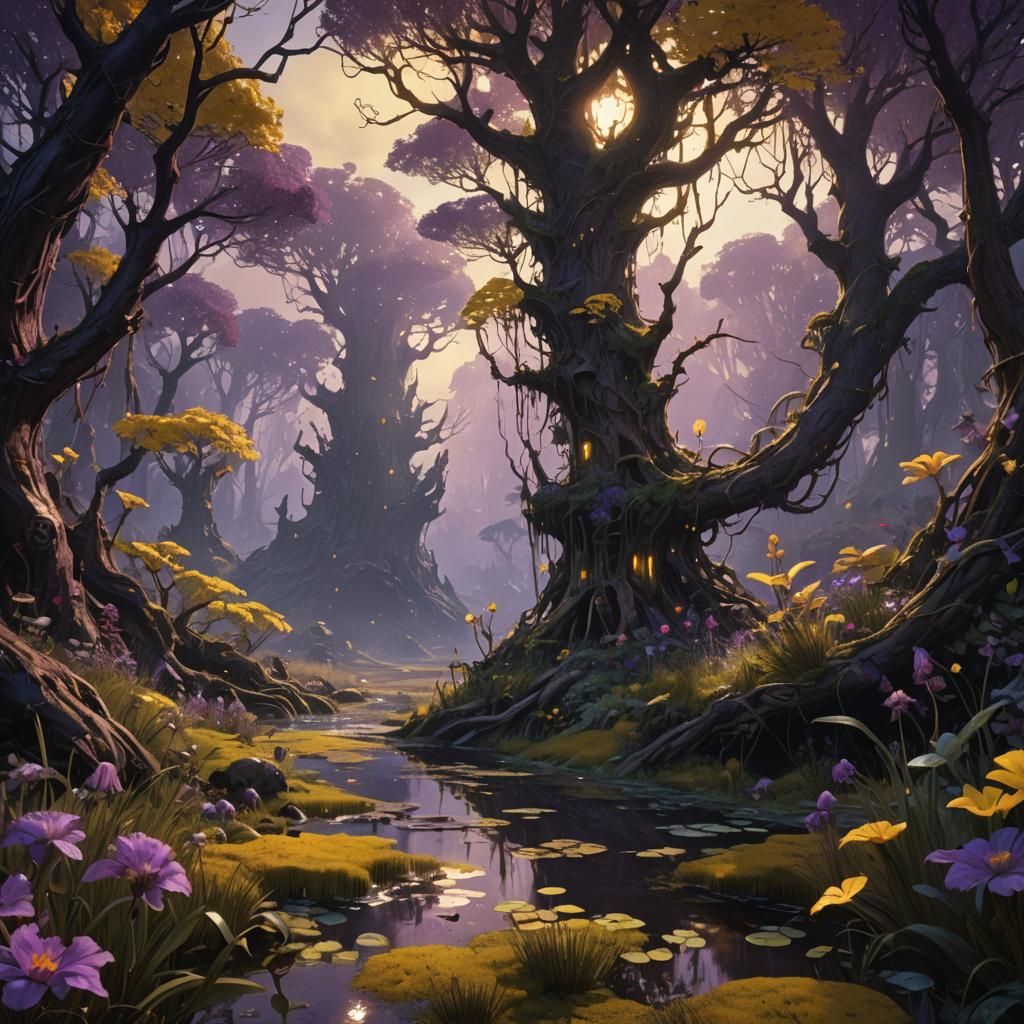 Sinister Swampland: Dark Fantasy Concept Art