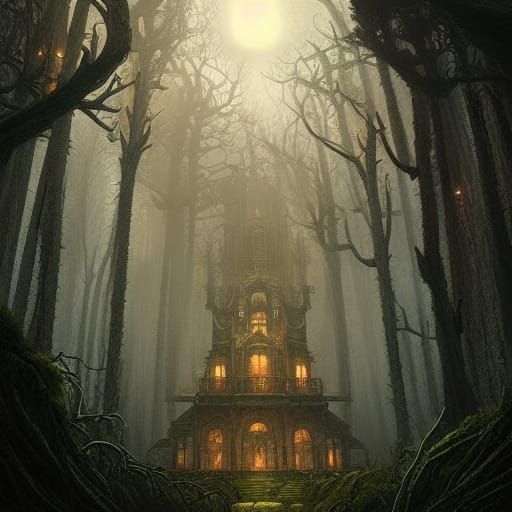 Haunted Forest Digital Matte Painting