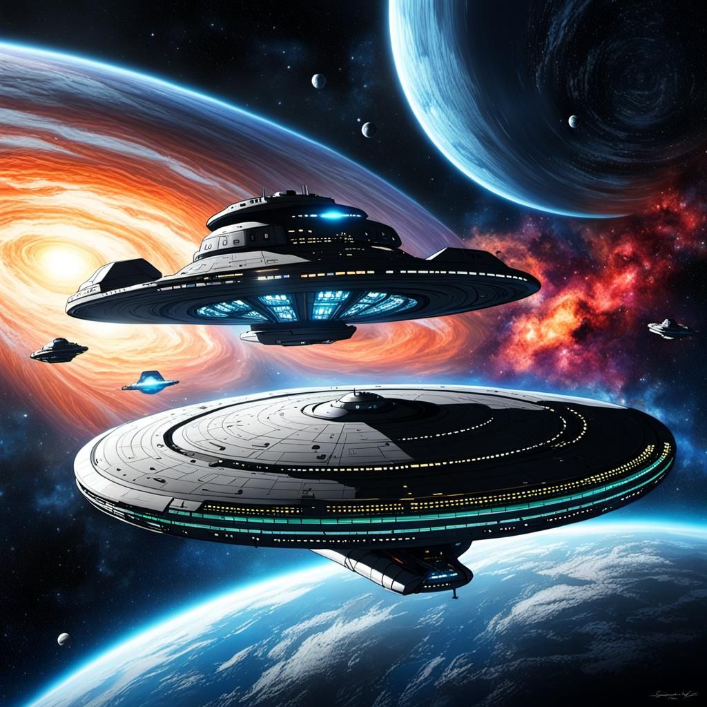 USS Enterprise in Deep Space: Anime Style