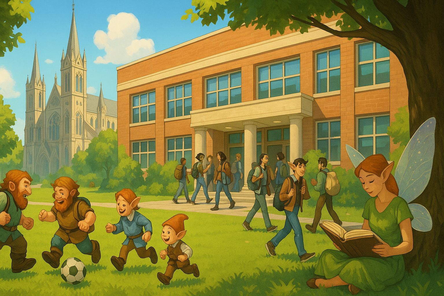 Fantasy University: Cathedral Meets College Campus