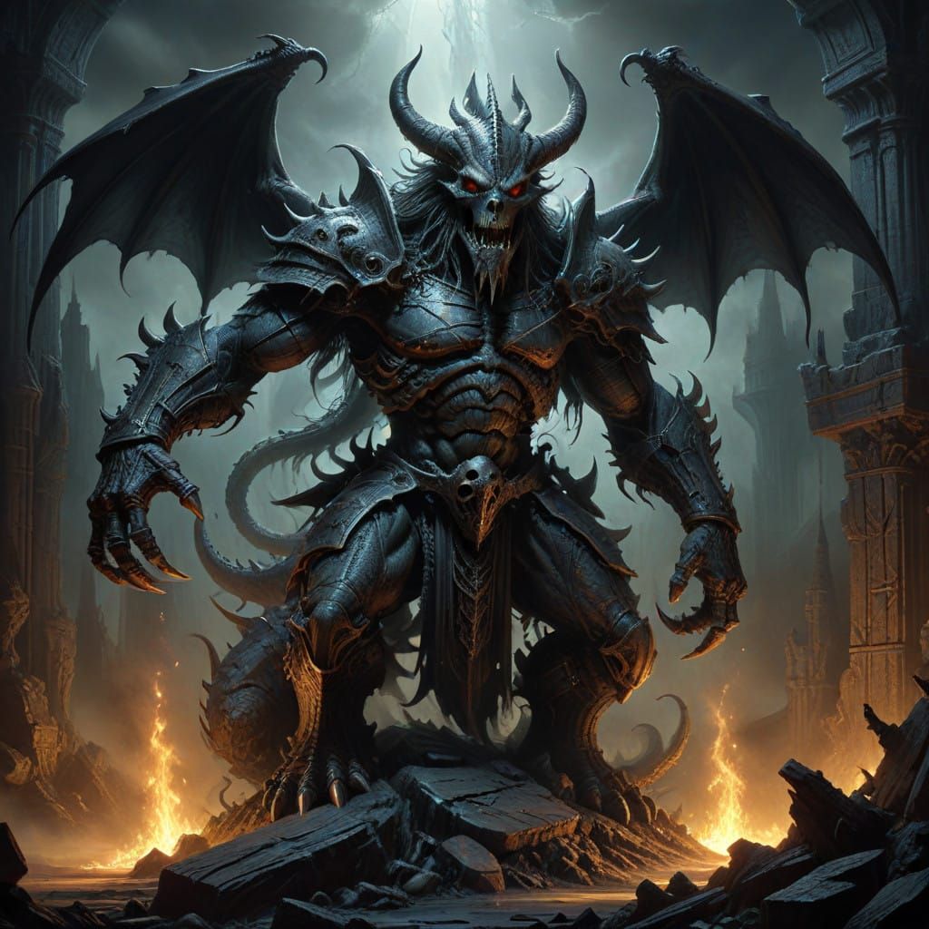 Cyberpunk Dragon God Unveils Sacred Warhammer to Awestruck D...