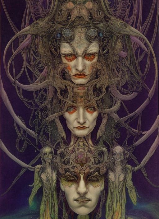 Arcane Spirits Portrait in Hypermaximalist Style